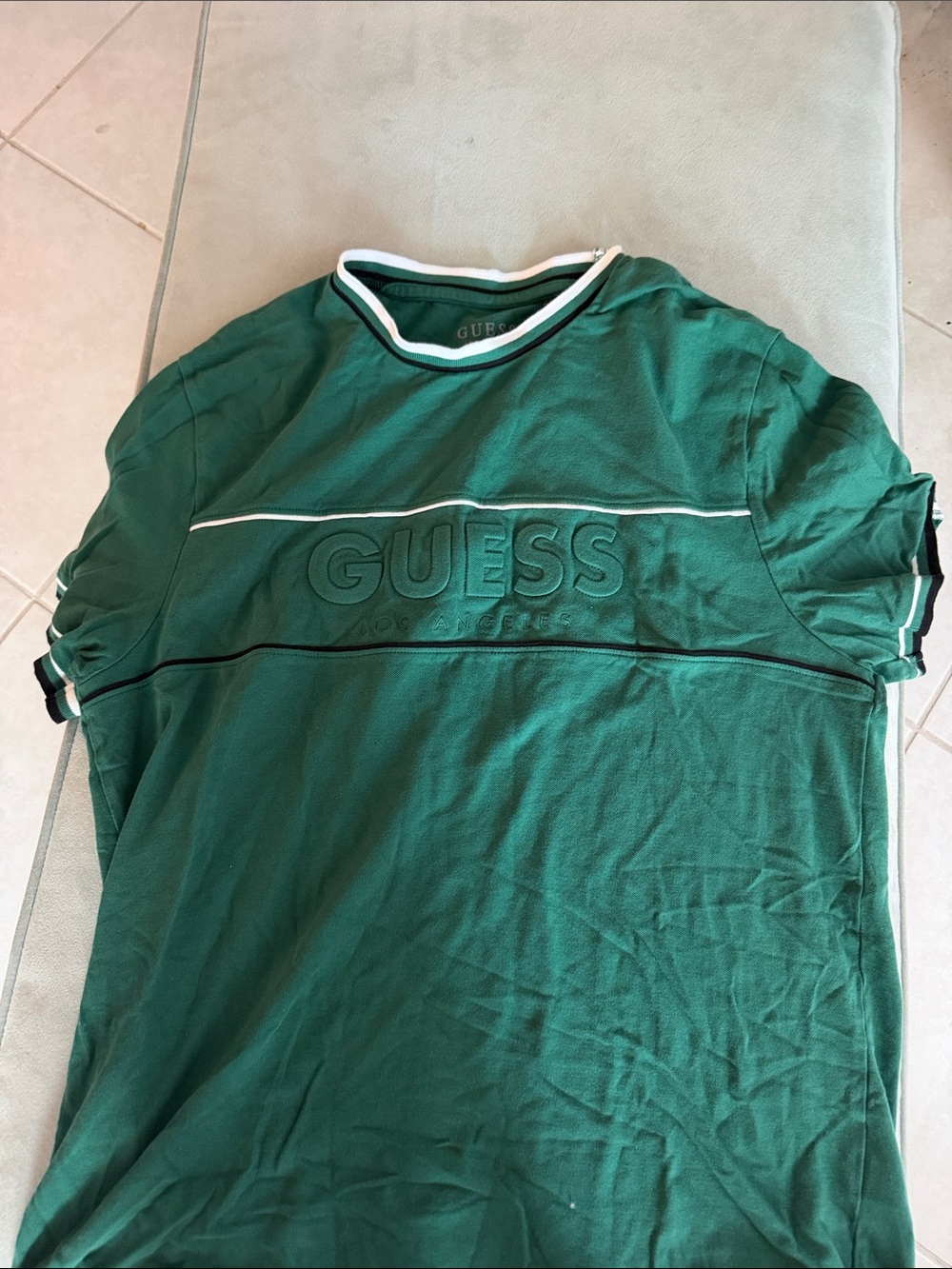 Guess Green Tee with White & Black Trim